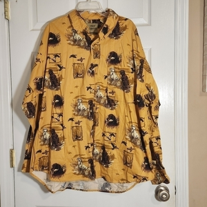Men's Duck Hunt Field Tested VTG 90s Collared Gold‎ with Labs & Ducks. XXL Sport